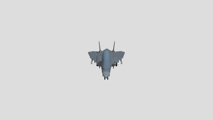 Custom Fighter Jet-Rigged-Changable Decal-Text 3D Model