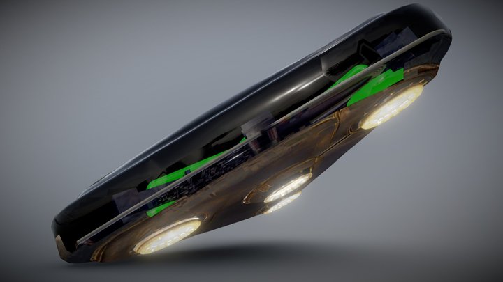 Triangular UAP / UFO Try_2 cut-away diagram 3D Model