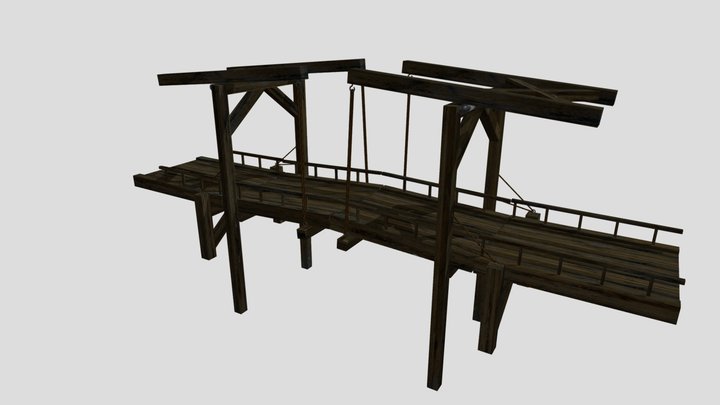 Wooden Drawbridge 3D Model