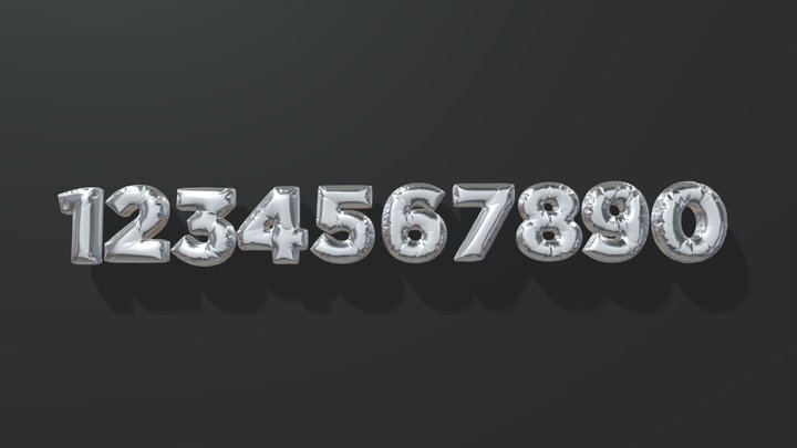 Birthday Balloons numbers 3D Model