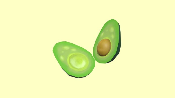 Hand painted Avocado 3D Model