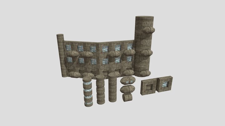 Brutal Architecture / Brutalism Pack 3D Model