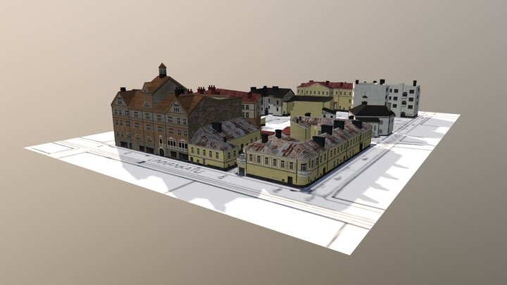 Low Poly Buildings from an old Block 3D Model