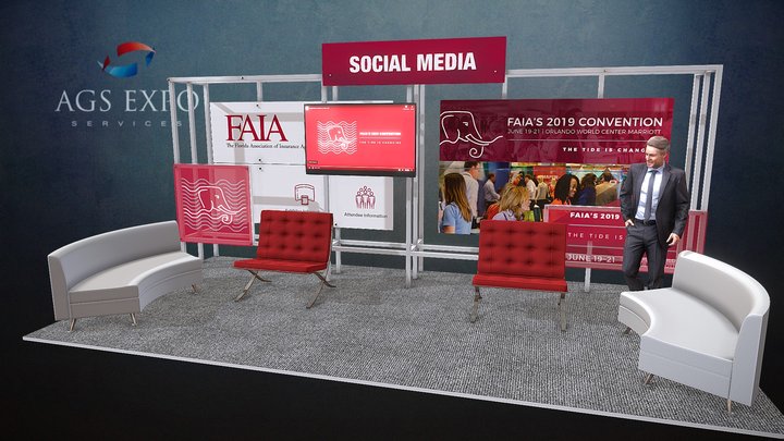 FAIA 2019 - SOCIAL MEDIA LOUNGE 3D Model