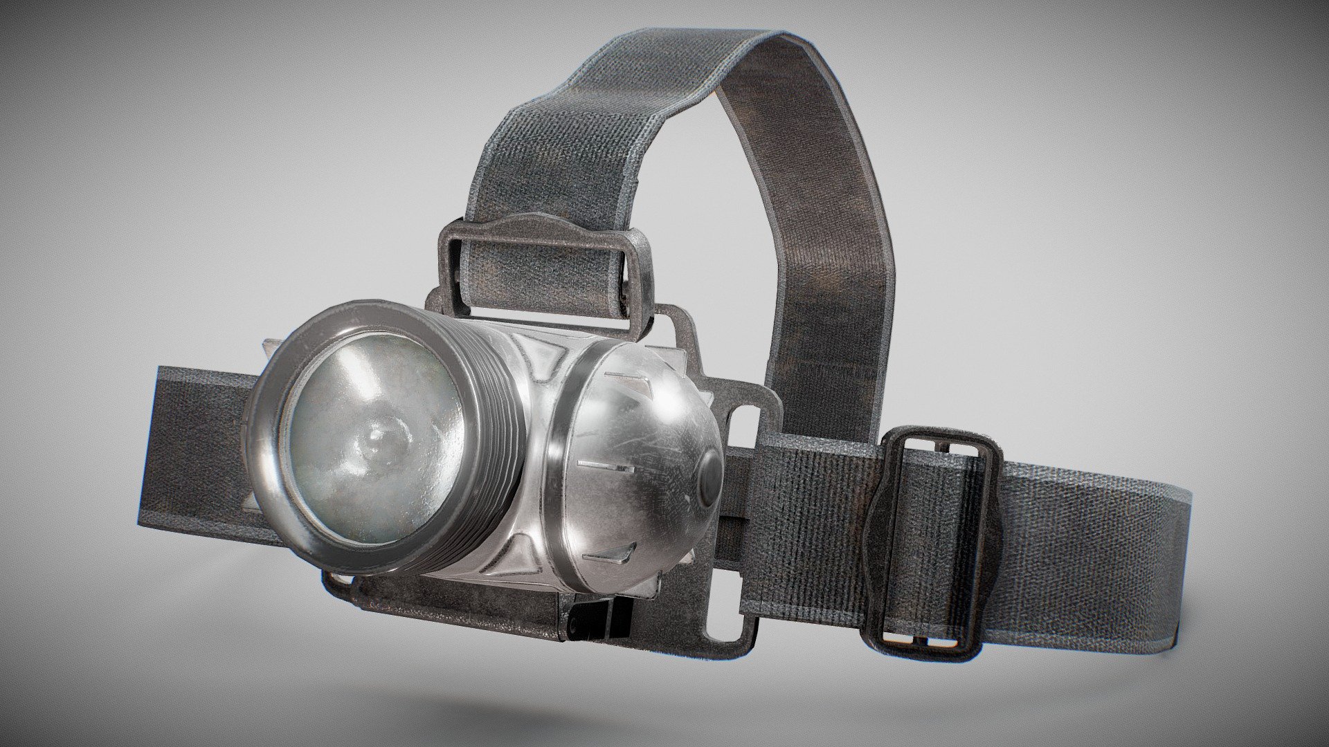 Modern headlamp flashlight on a strap Buy Royalty Free 3D model by