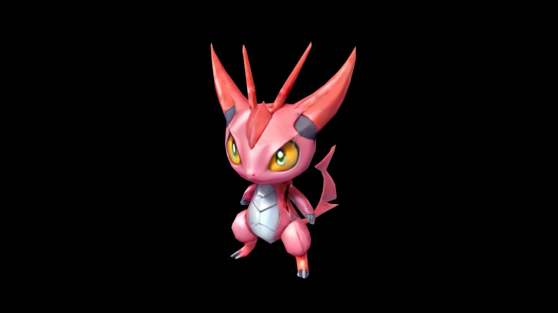 Red Pokemon With Two Piercing Yellow Eyes Download Free 3d Model By Klrxyz 166d407 Sketchfab