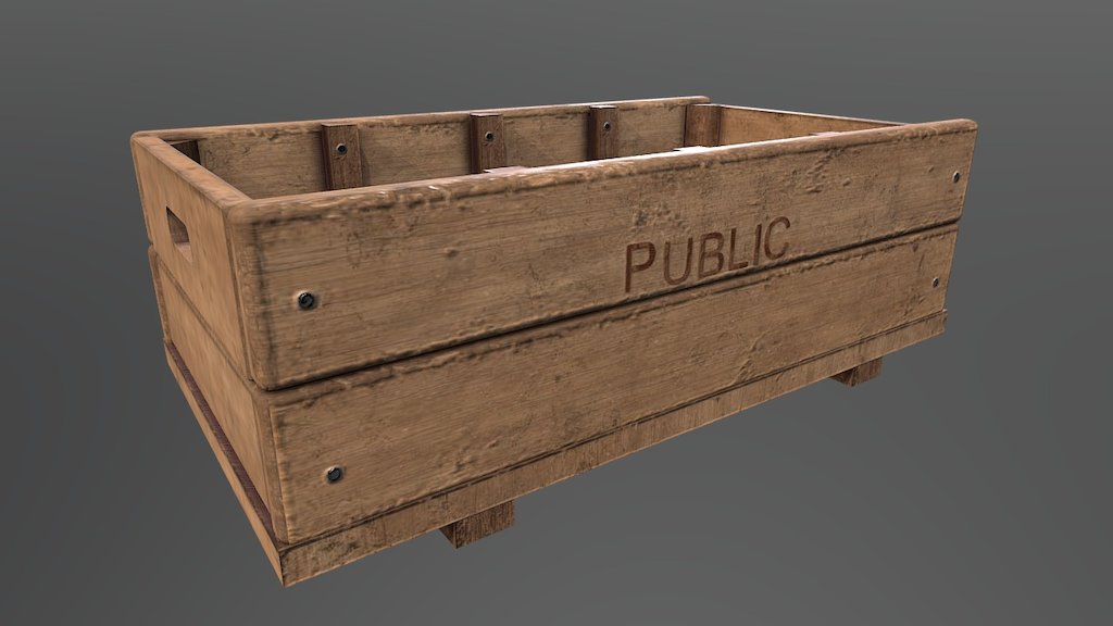 Wooden Crate — Sketchfab embed 3D viewer