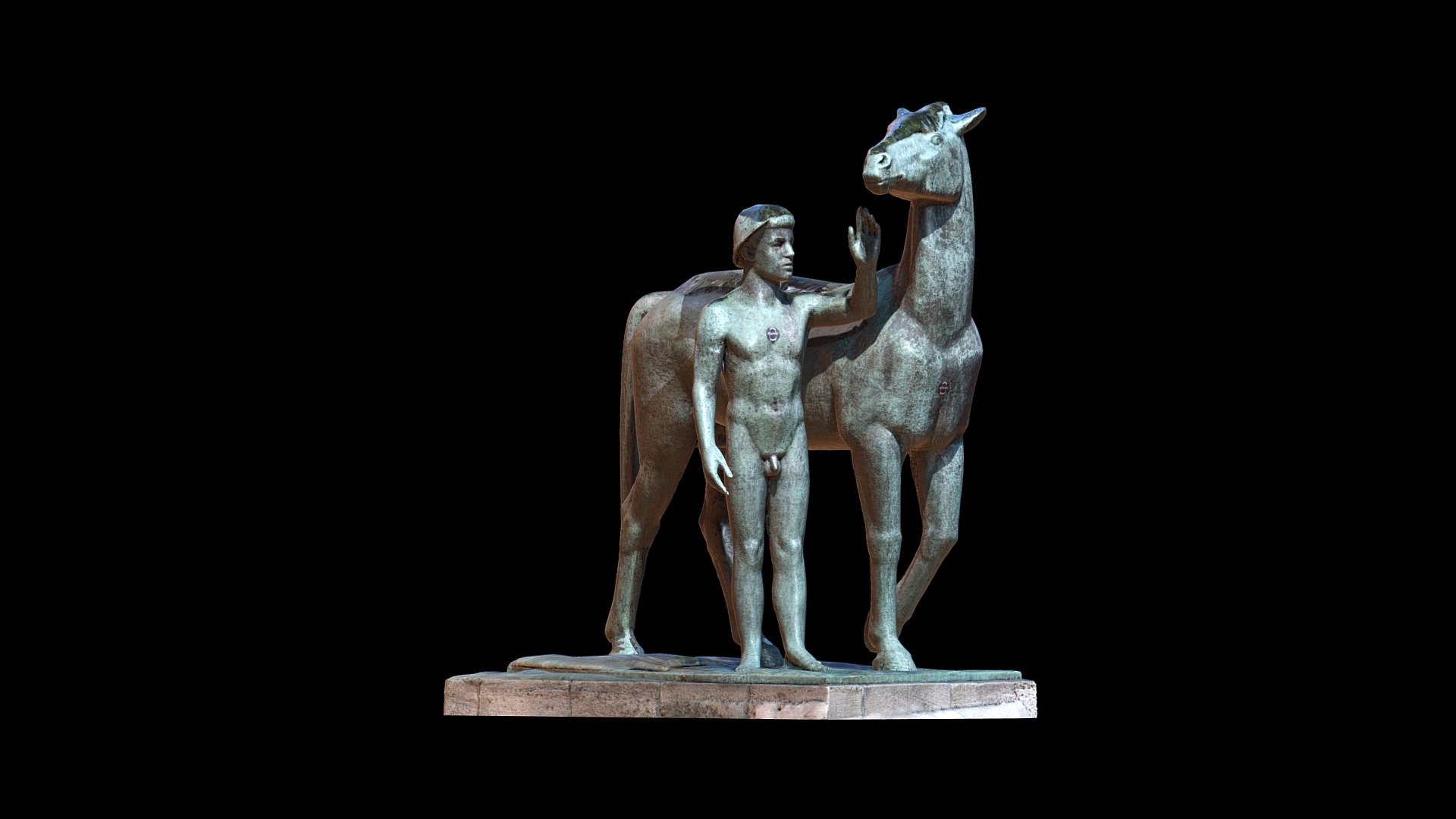 Man with horse by Hermann Scheuernstuhl Download Free 3D model by