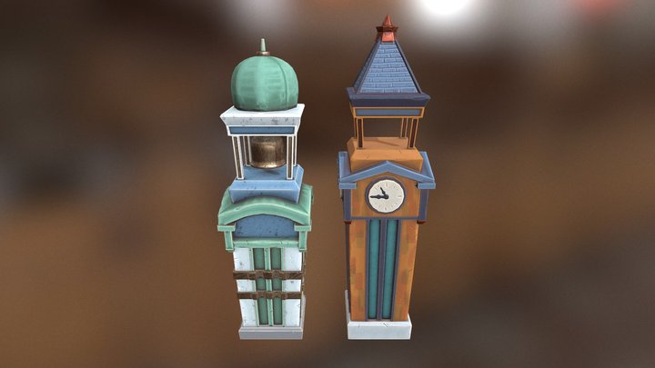 Trouble In Dixie - Clock Tower & Bell Tower 3D Model