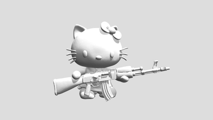 Hello Kitty AK-47 3D Model