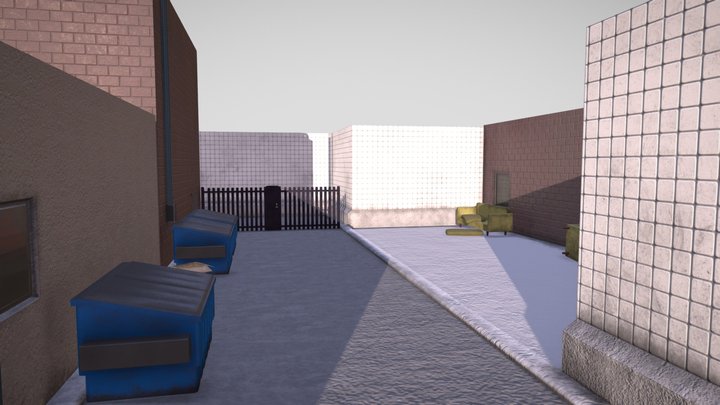 Textured Game Environment 3D Model
