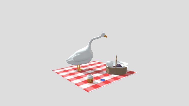 Picnic with a Goose 3D Model