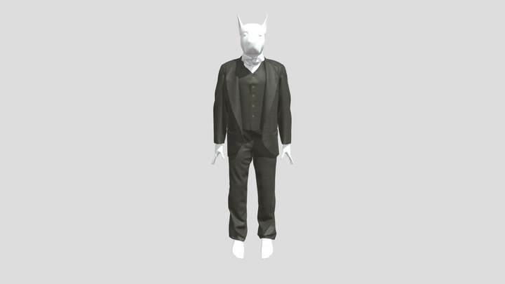 Dog person with suit 3D Model