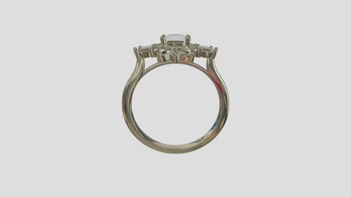 ADRG005 Diamond ring engagemet wedding jewelry 3D Model