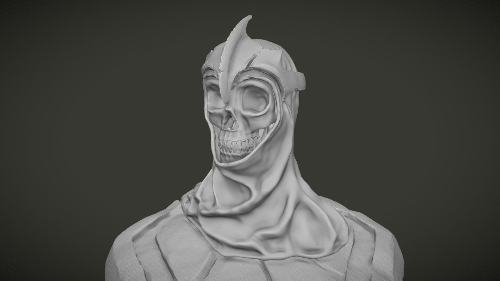 Human skull with diadem