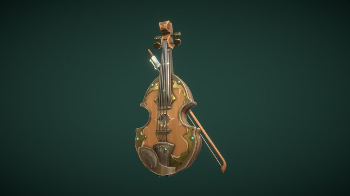 Stylized Violin 3D Model