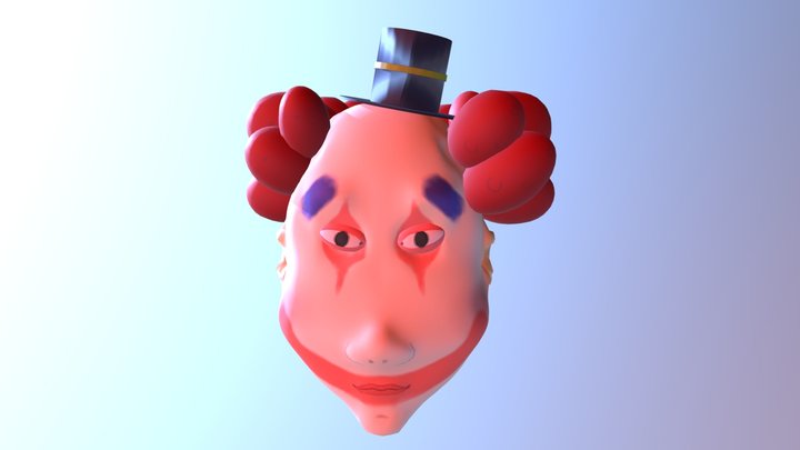 Visage de clown - au travail 3D Model