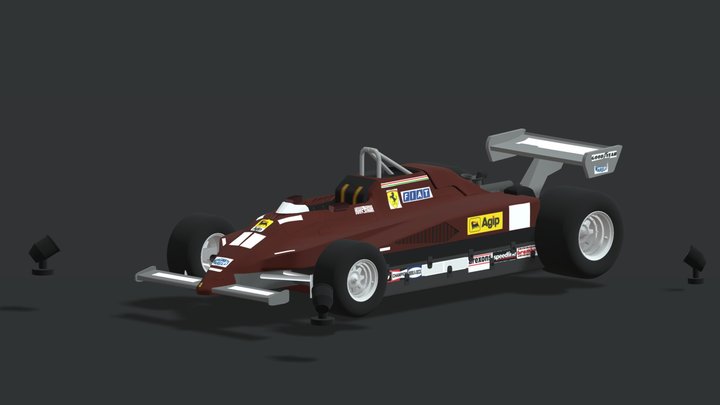 Gilles Villeneuve Ferrari 126c2 3D Model