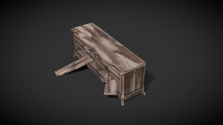 An old broken dresser from Classic Fallout 3D Model