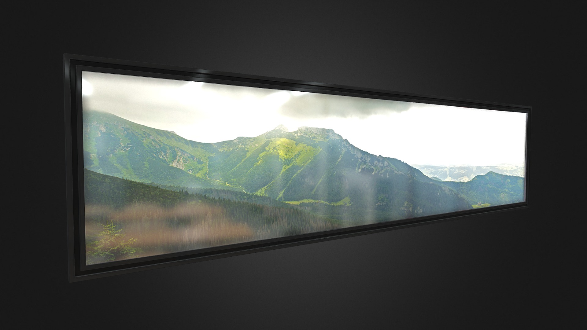 3D model Wall Picture - This is a 3D model of the Wall Picture. The 3D model is about a screen with a mountain view.