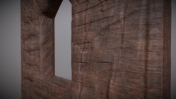 Medievel style Wooden Fort wall For Realtime 3d 3D Model
