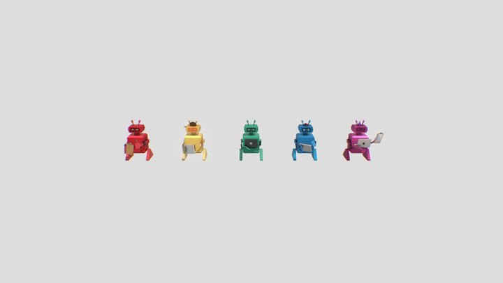 Interaction Design Mascots 3D Model