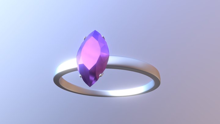 Purple Sapphire Ring 3D Model
