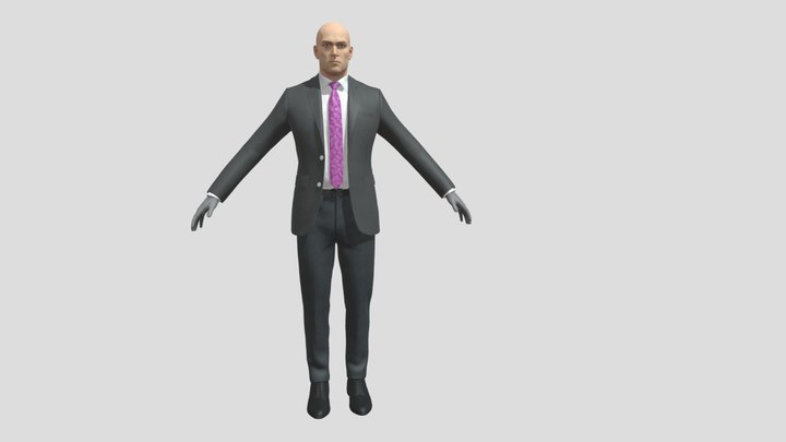 Agent 47 (rigged+face morphs) – Modello 3D gratuito STL