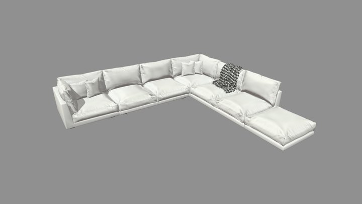 Large Corner Sectional Sofa 3D Model