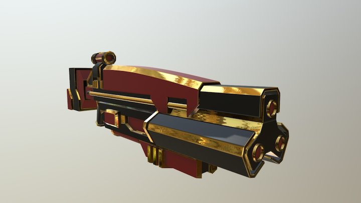 Gun Textured 3D Model