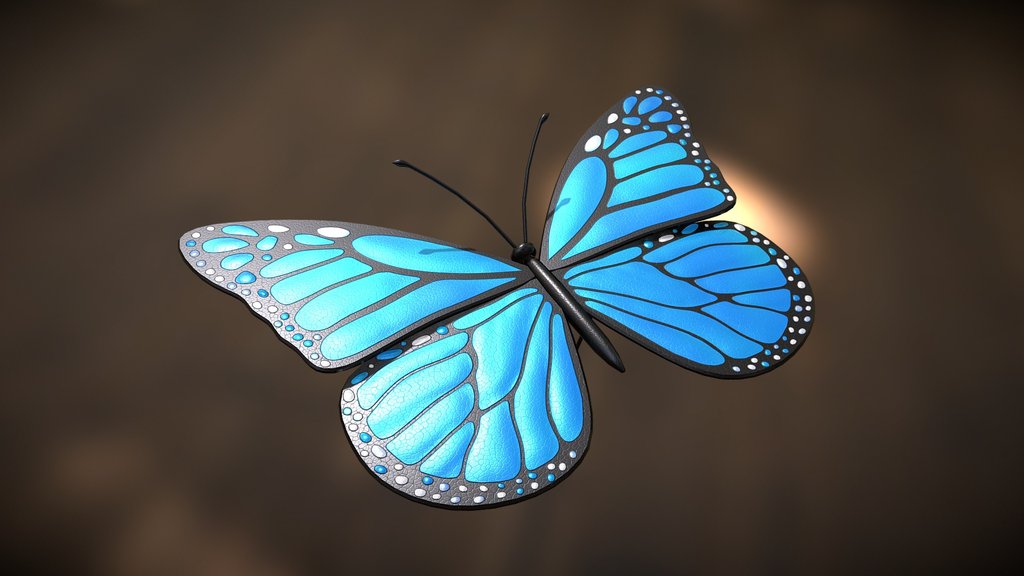 Blue Monarch Butterfly