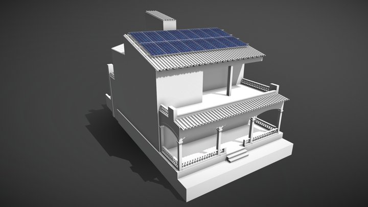 PANELES SOLARES EN CHALET 3D Model