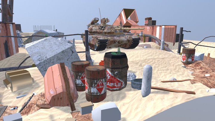 TANK & ENVIRONMENT (Debris) 3D Model