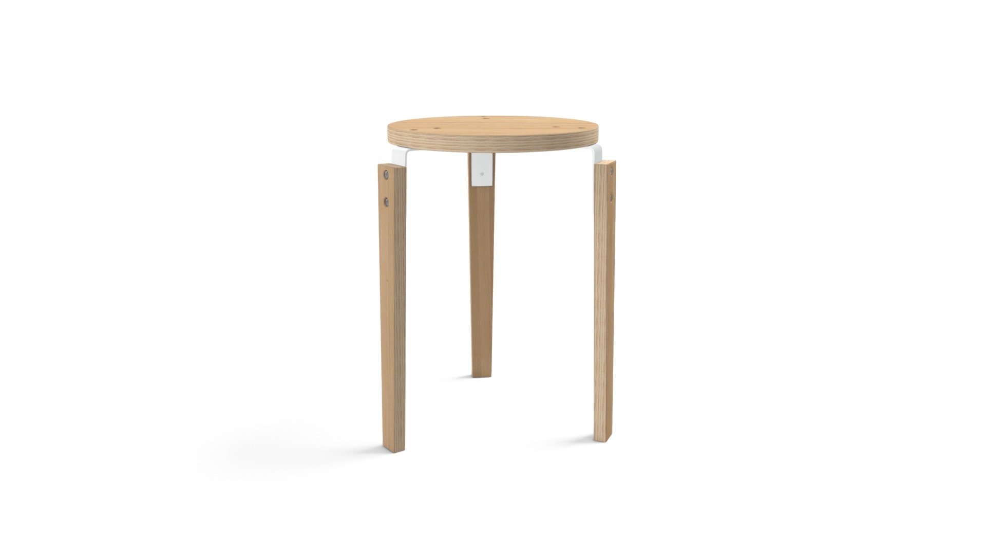 2 X Dorso Stacking Stool, Ash And White