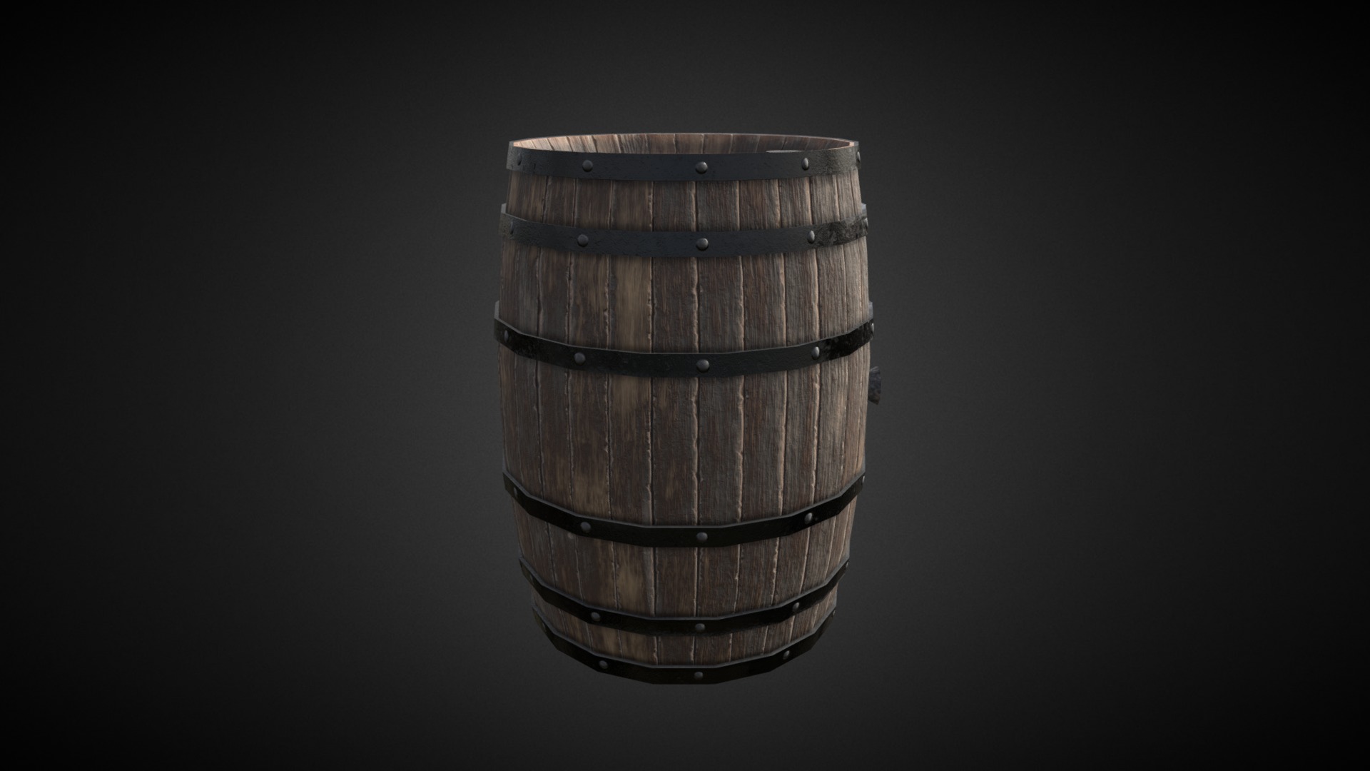 3D model Common Barrel - This is a 3D model of the Common Barrel. The 3D model is about a barrel with a wooden top.