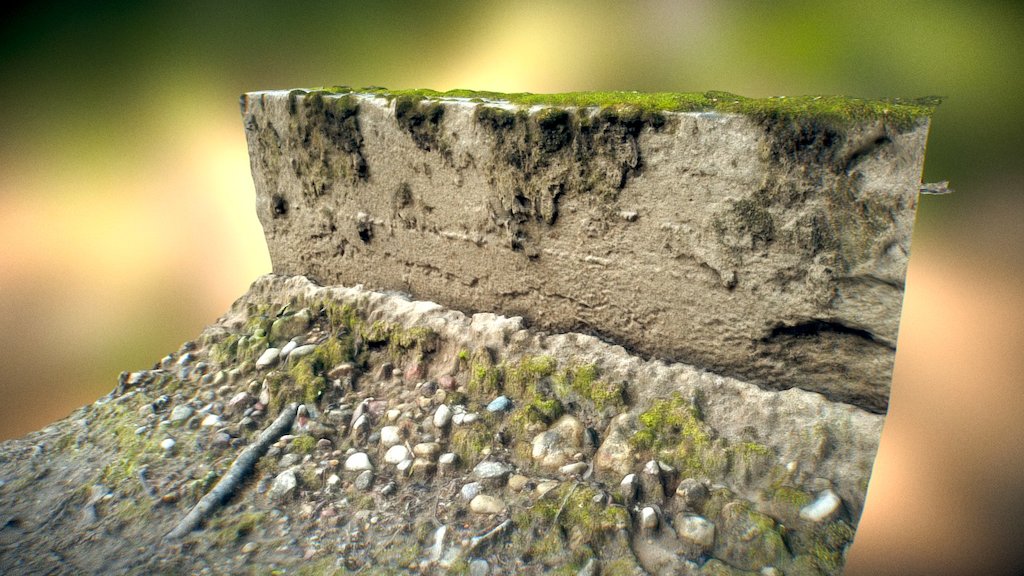 Mossy Old Cement Block - Photogrammetry