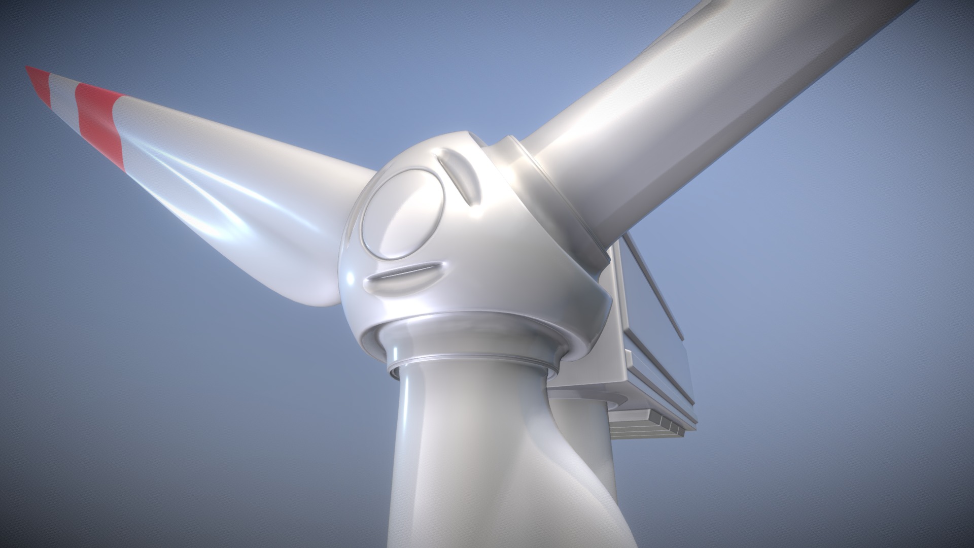 3D model Wind Turbin 2 – Animated / High-Poly Version - This is a 3D model of the Wind Turbin 2 - Animated / High-Poly Version. The 3D model is about a white ceiling fan.