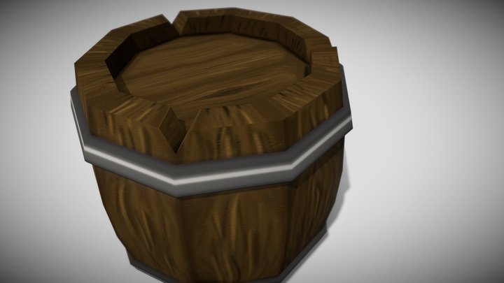 [Low Poly] Wooden Barrel 3D Model