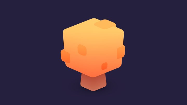 Simple Stylized Orange Tree