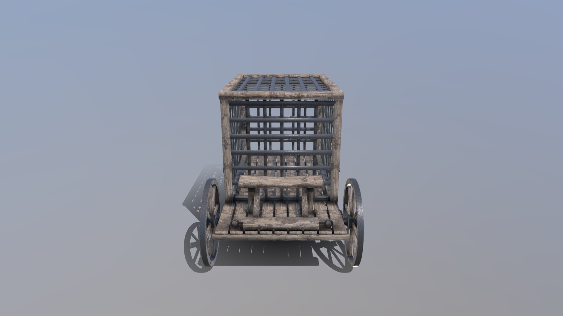 3D model Prison Cart - This is a 3D model of the Prison Cart. The 3D model is about a large building with wheels.