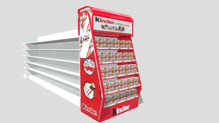 Kinder Chocolate Floor Display Stand 3D Model