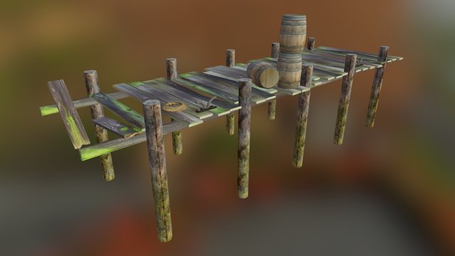 Low Poly Dock 3D Model