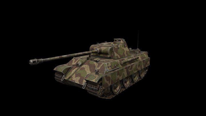 Panzerkampfwagen V Panther G with camo 3D Model