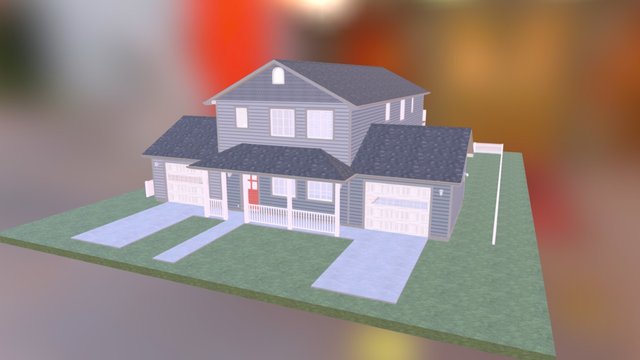 David's Duplex With Garages 3D Model