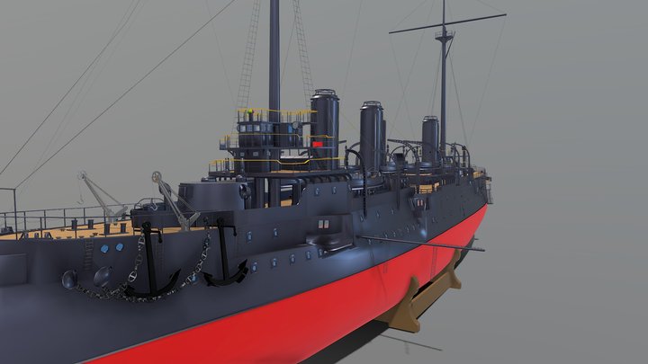 ORP Baltyk Polish Cruiser 3D Model