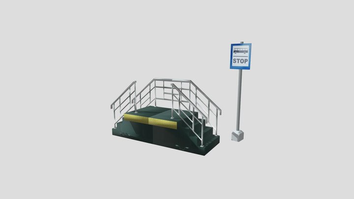 BRT Bus Platform (Low-Poly)