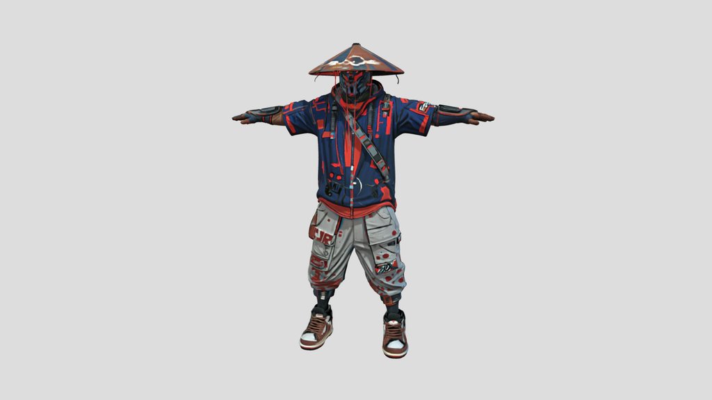 Cyber Street Samurai 3D Character [FREE]