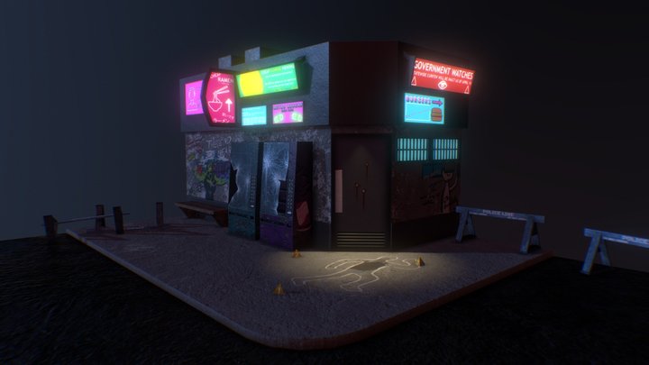 Cyberpunk crime scene 3D Model