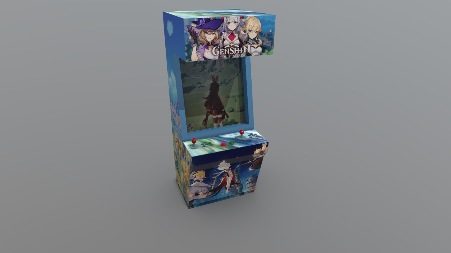 Genshin Impact Arcade Machine Download Free 3D model by Michinata