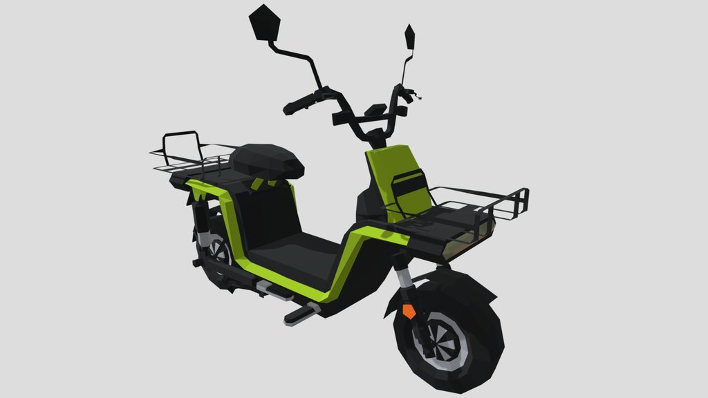 Low Poly Delivery Electric Scooter